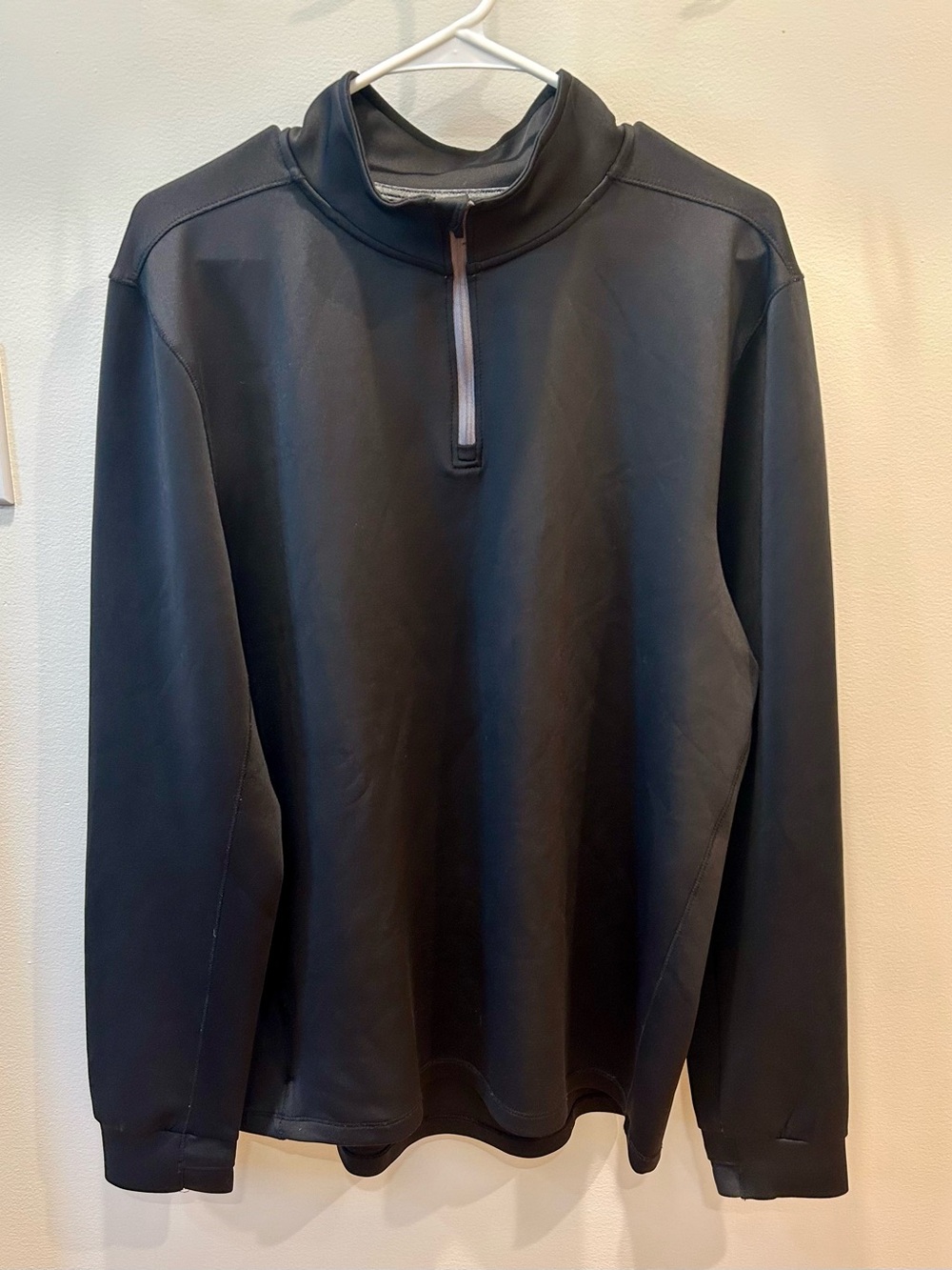 Member's Mark Black Tech Knit Quarter Zip Pullover Sweatshirt - Size L
